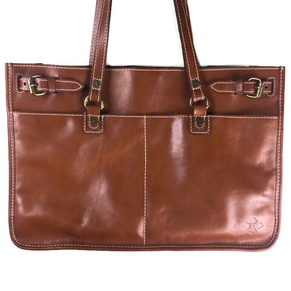 Patricia Nash Olivenza Leather Double Handle Snap Top Tote Bag - Picture 2 of 16